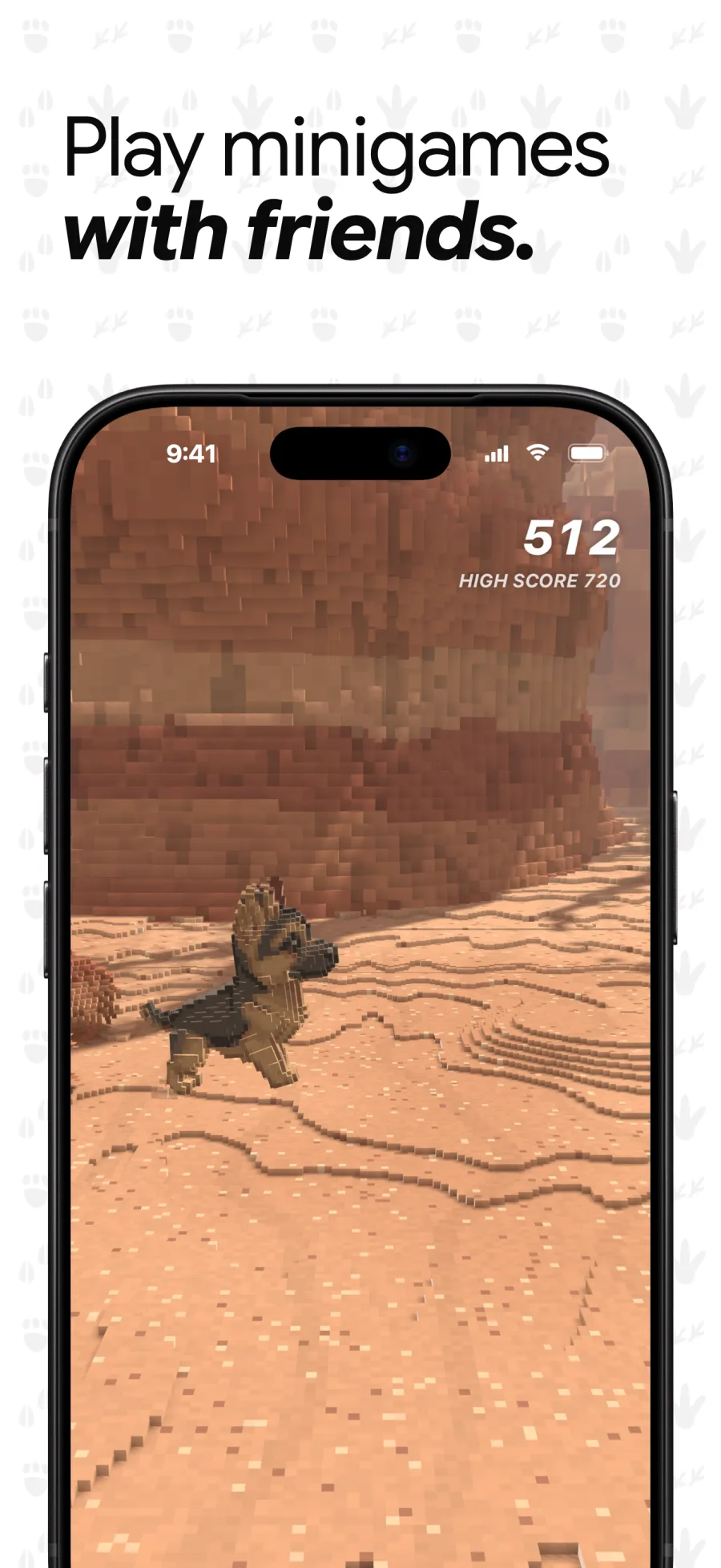 Play minigames with friends: Runlings Rush in a red canyon